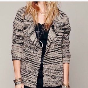 free people zebra yarn blazer